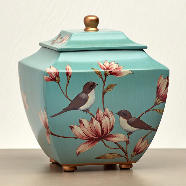 Magnolia Lovebirds, Full Size Urn