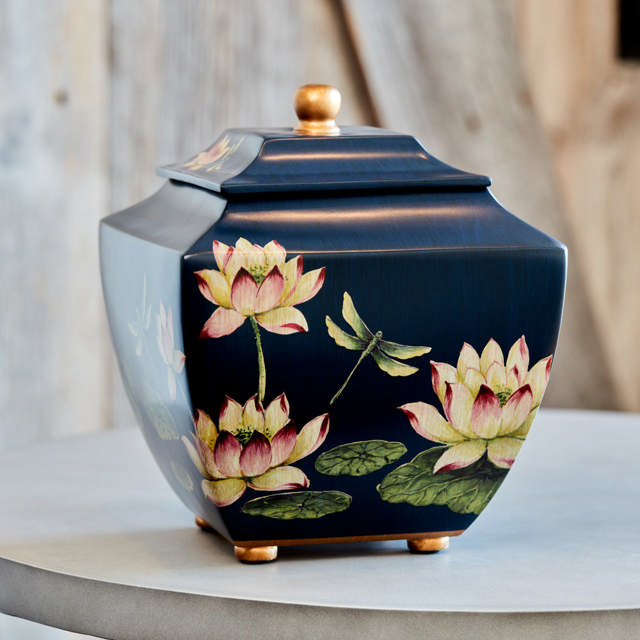Water Lily Dragonfiles, Full Size Urn