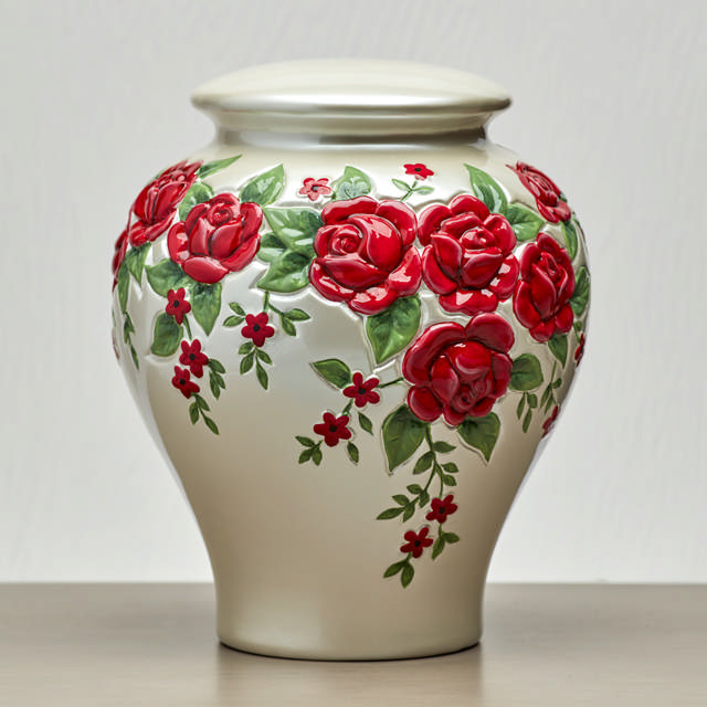 Red Roses, Full Size Urn
