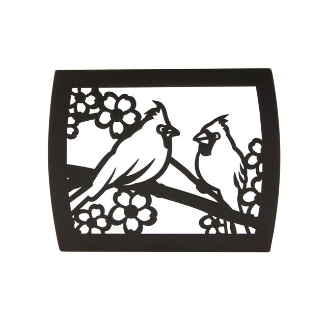 Modern Companion Urn with Cardinals