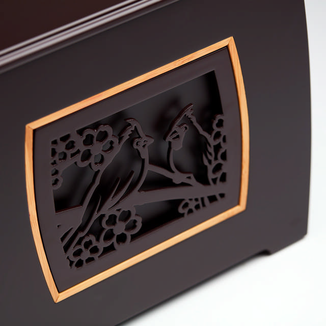 Modern Companion Urn with Cardinals