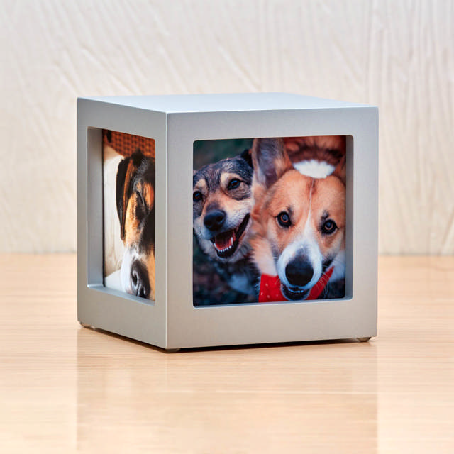 Photo Cube Silver, Extra Small Urn