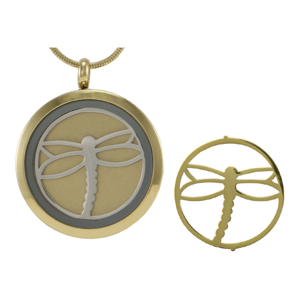 Bronze Round Hinged Dragonfly Pendant