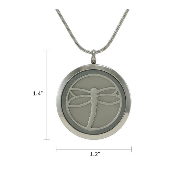 Pewter Round Hinged Dragonfly Pendant