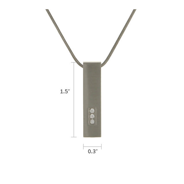 Pewter Pillar w/cubic zirconias