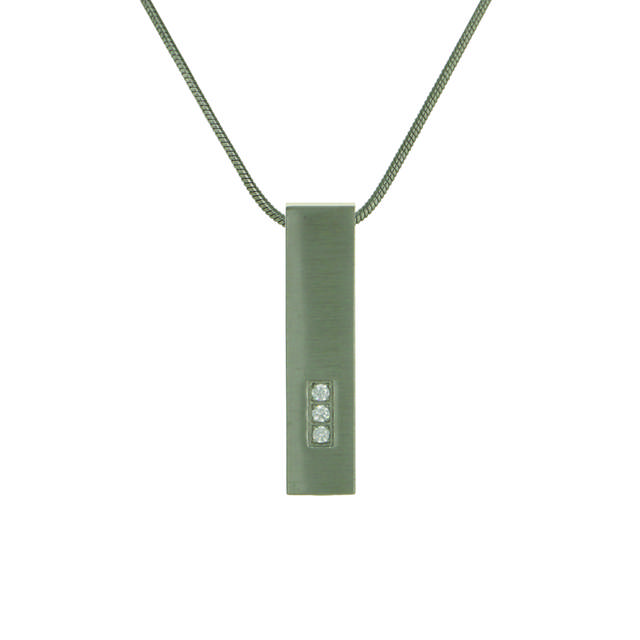 Pewter Pillar w/cubic zirconias