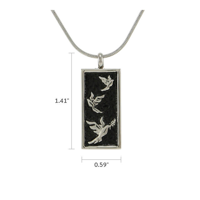 Pewter/Onyx Pendant Embossed Dove