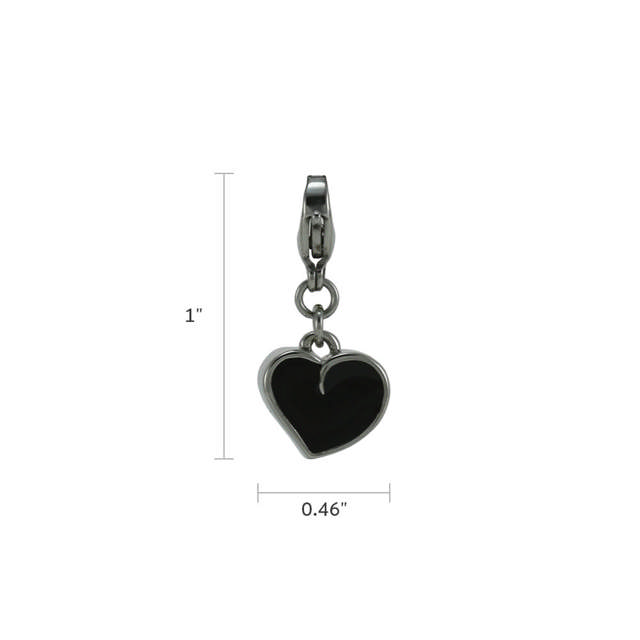 Pewter/Onyx Pet Charm Heart